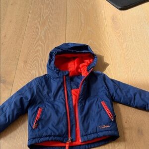 L.L.Bean Navy Jacket with Red Lining and Zips